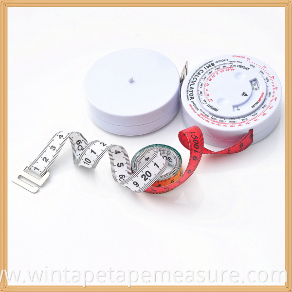 150cm/60inch professional plastic health measure tape medical BMI body fat measurement less than 1 dollar with company logo